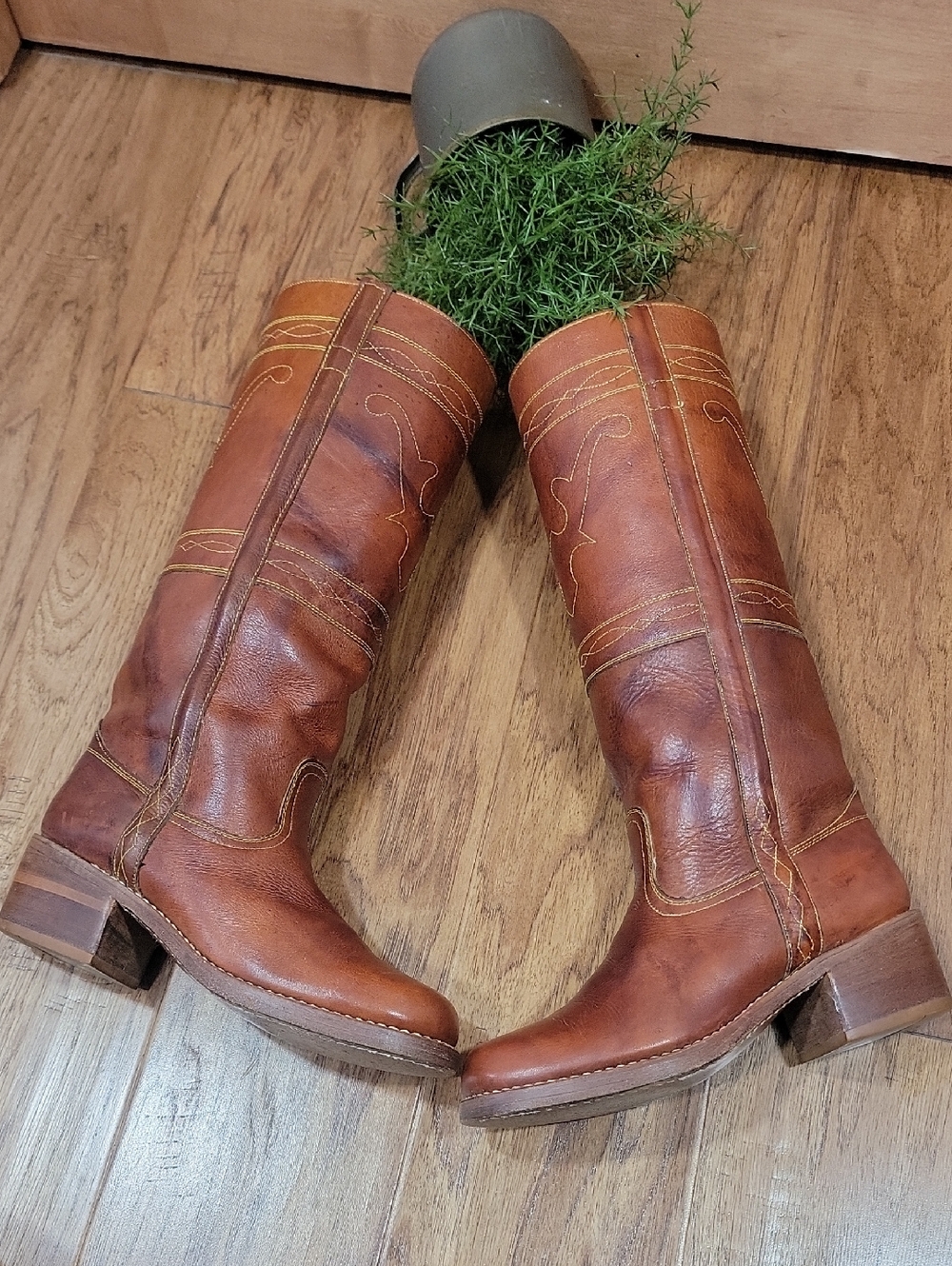 VintageLeather Longhorn Campus Style Boots 5.5 - Picture 6 of 15